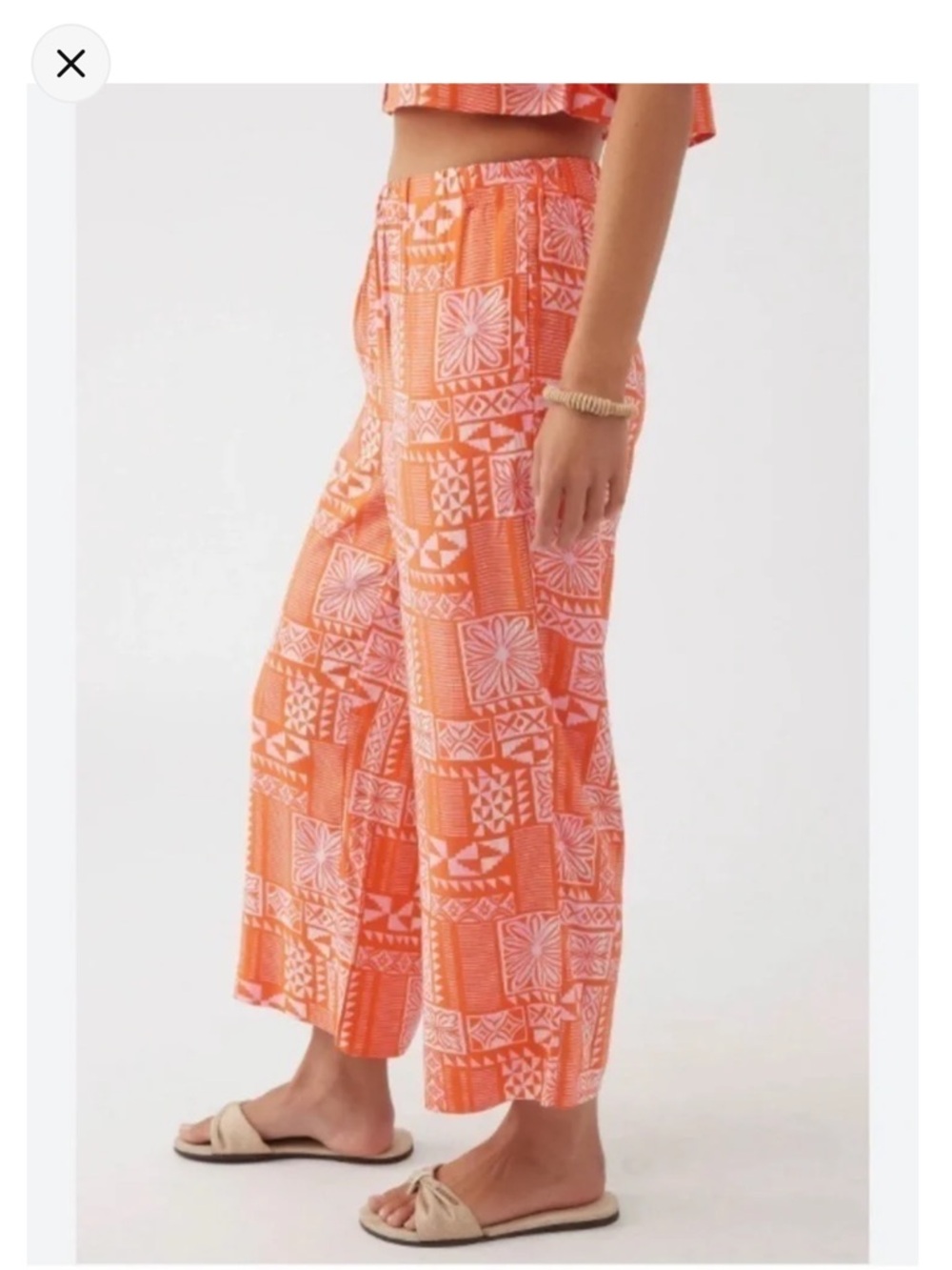 O’Neill Women's Averill Crop Wide-Leg Printed Pants